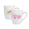 14 oz White Ceramic Bistro Mug | Custom Silk Screen Imprint, Large Handle