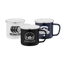 Wyoming Enamel-Coated Campfire Mug | Custom Branding with Silk Screen