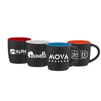 Zanzibar Matte Black Mug with ColorPop Accent | 12 oz. Custom Silk Screen Printing