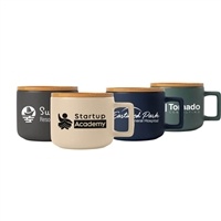 CafÃ© Virtuoso 12 oz. Ceramic Mug with Bamboo Lid - Custom Silk Screen Logo