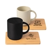 Personalized CafÃ© Duo Ceramic Mug & Bamboo Board Set | Laser Engraving Available