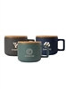 Cafe Virtuoso Ceramic Mug with Bamboo Lid | 12oz Laser Engraved
