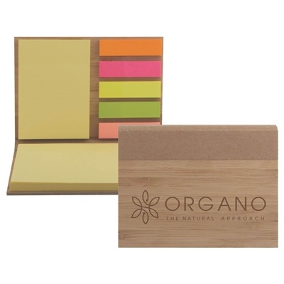 Custom Bamboo Sticky Notepad | Laser Engraved with Your Logo