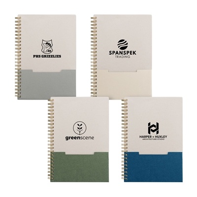 Lino A5 Vertical Pocket Eco Notebook | Recycled with Silk Screen Logo