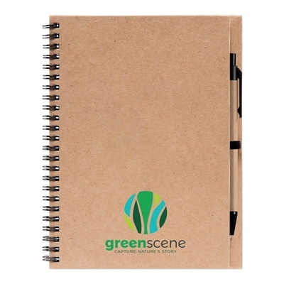 Hawken Recycled Journal & Kraft Pen Set | Full-Color Custom Imprint