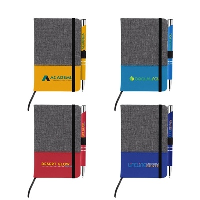 Twain Brights Notebook & Tres-Chic Pen Gift Set | Custom Full-Color Logo for Promotional Gifts