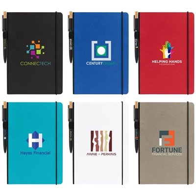 Custom Recycled Kraft Paper Journal & Pen Set | Full-Color Imprint for Eco-Friendly Promotions