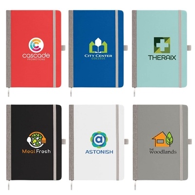 Eco Steinbeck Two Tone Hard Cover Notebook | Full Color Ink Jet Custom Imprint