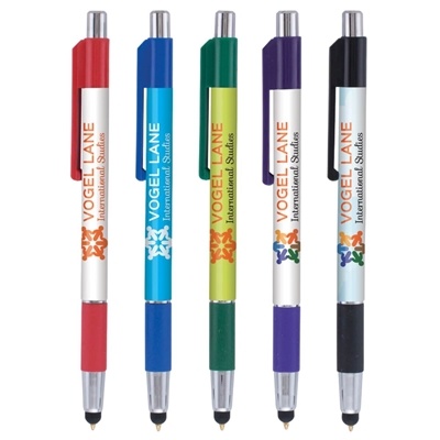 Full Color Colorama Stylus Pen | Custom Promotional Pen with Rubber Grip