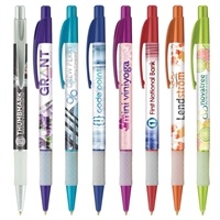 Elite Slim Frost Pen | Custom Full Color Imprint & Hybrid Ink with Frosted Grip