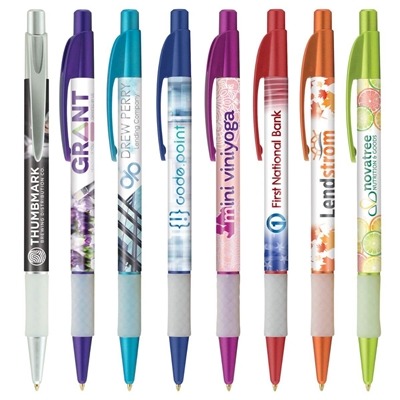 Elite Slim Frost Pen | Custom Full Color Imprint & Hybrid Ink with Frosted Grip