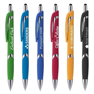 Solana Softy Pen with Stylus | Stylish Personalized Promotional Pen
