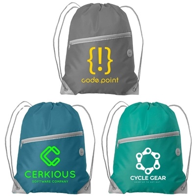 Durable Daypack RPET Drawstring Backpack | Custom Silk Screen Logo