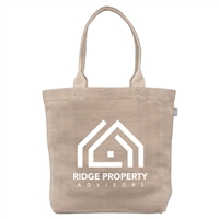 Savannah Cotton & Jute Tote with Herringbone Pattern | Custom Silk Screen