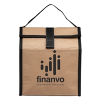 Custom Natural Woven Paper Cooler Lunch Bag | Silk Screen