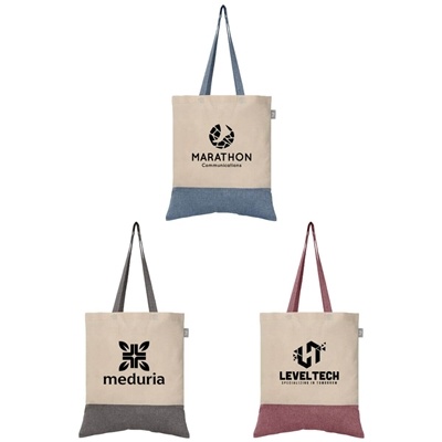 Customizable Quebec Two-Tone Recycled Cotton Tote | Silk Screen Imprint