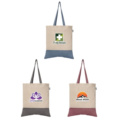 Quebec Two-Tone Recycled Cotton Tote | Custom Full Color Heat Transfer