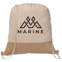 Custom Eco-Friendly Rio Recycled Cotton & Jute Drawstring Bag | Silk Screen Imprint