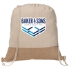 Rio Recycled Cotton Blend with Jute Drawstring Bag | Custom Heat Transfer Logo