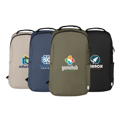 MalmÃ¶ RPET Waterproof 15" Laptop Backpack | Custom Heat Transfered Logo