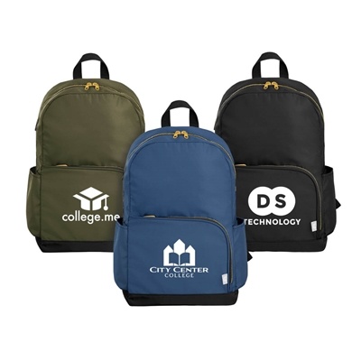Kora RPET Dual Pocket 15" Laptop Backpack | Silk Screen Logo