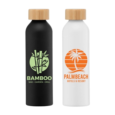 Eden 20 oz. Aluminum Water Bottle with Bamboo Lid | Eco-Friendly Custom Branding