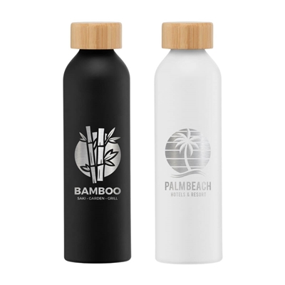 Eden 20 oz. Aluminum Water Bottle | Bamboo Lid & Laser Engraving for Custom Branding