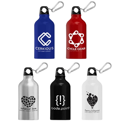 Portland 17 oz. Aluminum Water Bottle | Custom Silk Screen with Carabiner