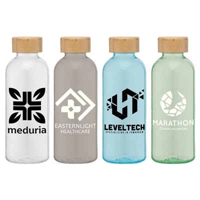 Strom RPET Water Bottle | 22 oz., Custom Bamboo Lid, Eco-Friendly Design