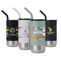 Atlantis 16 oz. Double Wall Tumbler | Custom Full Color Print with Stainless Steel Straw & Tritan Lid