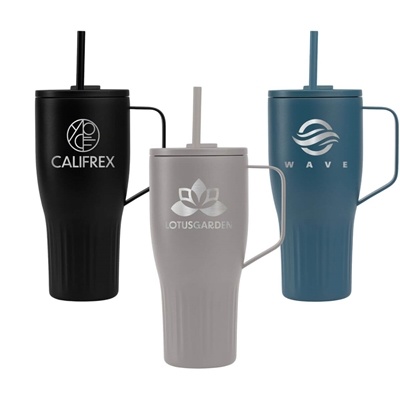 Majesty Recycled Stainless Steel Straw Tumbler | Custom Laser Engraved | 30 oz Drinkware