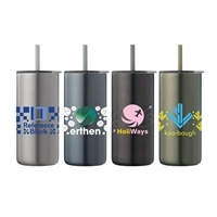 Borealis Recycled Stainless Steel Straw Tumbler | Custom Full Color Imprint