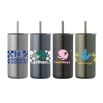Borealis Recycled Stainless Steel Straw Tumbler | Custom Full Color Imprint