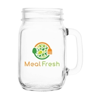 Root Handled Jar Glass 16 oz. | Custom Printed Glass for Branding & Promotions