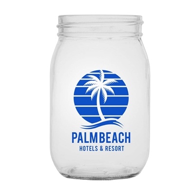 Root Jar Glass 16 oz. - Custom Printed | Silk Screen | Promotional Glassware