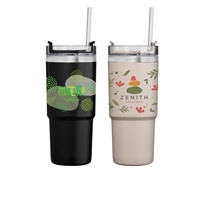 Rime 25oz Recycled Stainless Steel Tumbler with Straw | Full Color Custom Print