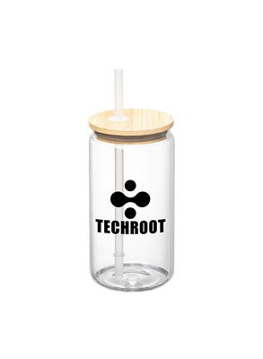 Cadiz Glass Bamboo Lid Tumbler - 17 oz | Eco-Friendly Drinkware