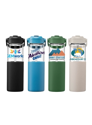 20oz Eco-Friendly Juno Glass Straw Bottle | Full Color Branding & Corporate Gift Bottle