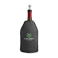 Nest Recycled Polyester Wine Bottle Cooler | 6.4" x 8.9'' | Heat Transfer Logo