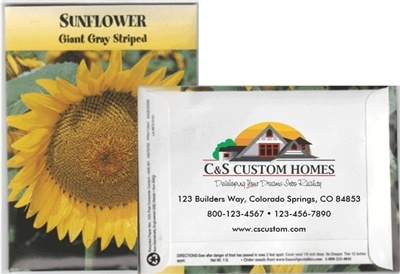 Giant Sunflower Custom Printed Seed Packets