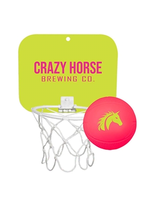 Mini Basketball Backboard with 4" Vinyl Ball | One Color Custom Imprinted Promotional Hoop Set