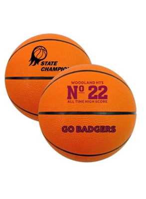 Mid Size Rubber Basketball 7" | Full Color Imprint Promotional Basketball