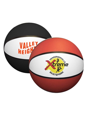 Colorful Mid-Size Rubber Basketball 7" | One Color Custom Imprint Promotional Ball