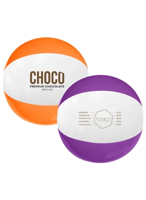 Two Toned Beach Ball 16" | Custom One Color Imprint Promotional Inflatable