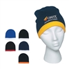 Custom Embroidered Warm Beanie Cap with Stripe