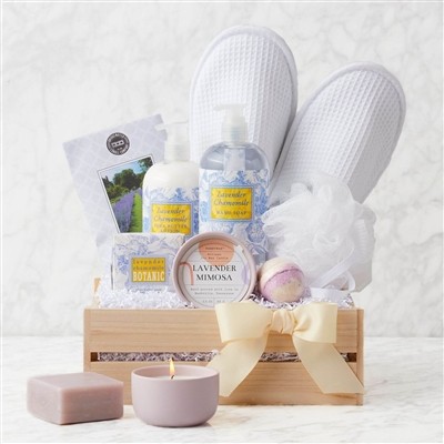 Hickory Farms Lavender Spa Gift Basket | Self-Care & Relaxing Lavender Gift for Pampering