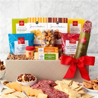 Hickory Farms Savory Snacks Gift Box | Salami, Cheese & Mustard Gift Set