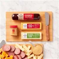 Hickory Farms Mini Charcuterie & Board Gift Set | Sausage, Cheese, Mustard, & Serving Board