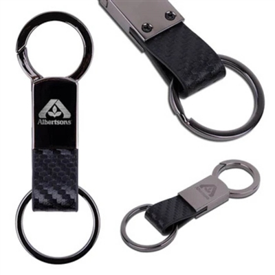 CarbonGrip Belt Hook Keychain Laser Engraved | Custom Promotional Keychains