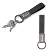 Axis Gunmetal Leather Keyring Laser Engraved | Custom Promotional Keychains